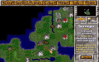 Master of Magic (DOS) screenshot: The world after a bit of exploration