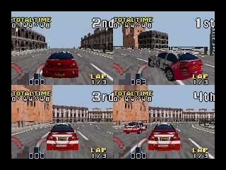 Rally Challenge 2000 (Nintendo 64) screenshot: 4-player race