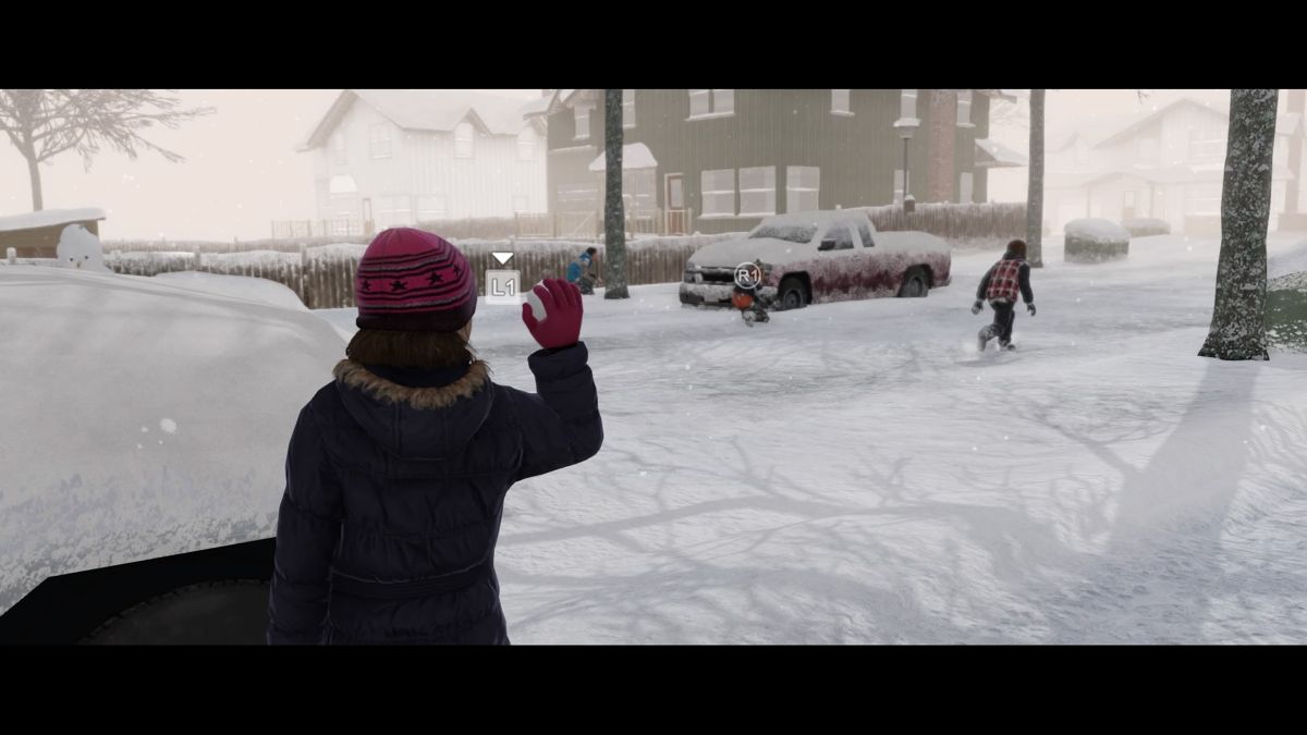 Beyond: Two Souls (PlayStation 4) screenshot: Beyond: Two Souls - Snowball fight