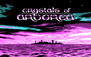 Crystals of Arborea (DOS) screenshot: Title screen. (CGA)
