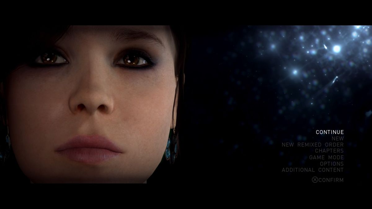 Beyond: Two Souls (PlayStation 4) screenshot: Beyond: Two Souls - Main menu