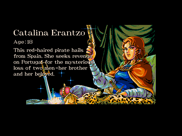 New Horizons (DOS) screenshot: An introduction to the characters