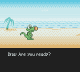 Croc 2 (Game Boy Color) screenshot: Croc is playing with someone...