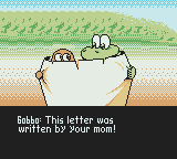 Croc 2 (Game Boy Color) screenshot: Croc's real mother is looking for him.