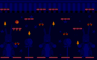 Bumpy's Arcade Fantasy (DOS) screenshot: Everytime I bounce on these platforms spikes pop out!