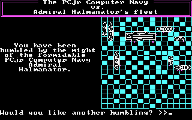 Sea Hunt (DOS) screenshot: I Lost - But It Was Close