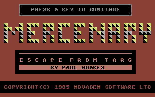 Mercenary (Commodore 64) screenshot: Title screen