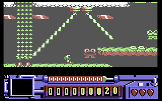 Coil Cop (Commodore 64) screenshot: This area looks dangerous...
