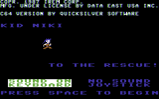 Kid Niki: Radical Ninja (Commodore 64) screenshot: Title screen