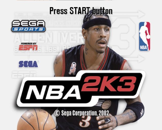 NBA 2K3 (PlayStation 2) screenshot: The title screen
