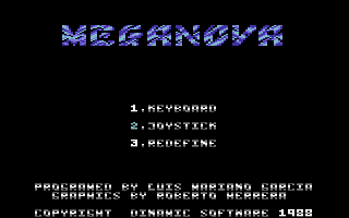 Meganova (Commodore 64) screenshot: Title screen