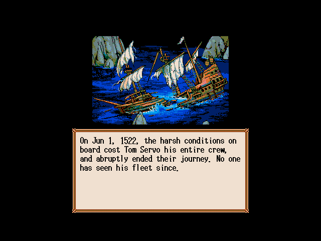 New Horizons (DOS) screenshot: A less than successful voyage