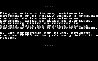 La Aventura Espacial (Commodore 64) screenshot: Your mission