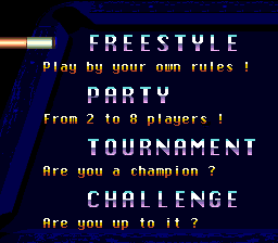 Championship Pool (Genesis) screenshot: Game Mode selection screen