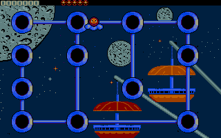 Bumpy's Arcade Fantasy (DOS) screenshot: The 6th world takes you out of this world.