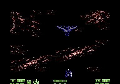 Mega Phoenix (Commodore 64) screenshot: The mega phoenix