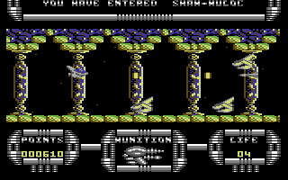 Meganova (Commodore 64) screenshot: Indoors
