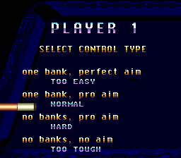 Championship Pool (Genesis) screenshot: Select a control type.