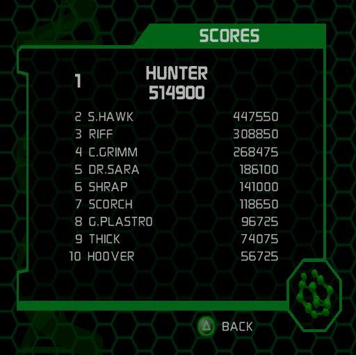 Army Men: Green Rogue (PlayStation 2) screenshot: The high score table comes pre-populated