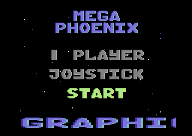Mega Phoenix (Commodore 64) screenshot: Title screen