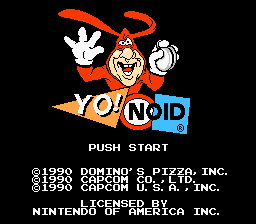 Yo! Noid (NES) screenshot: Title screen.