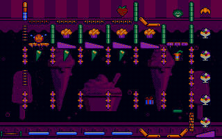 Bumpy's Arcade Fantasy (DOS) screenshot: I landed on a sticky platform!