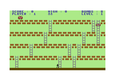 Panic 64 (Commodore 64) screenshot: Starting the game
