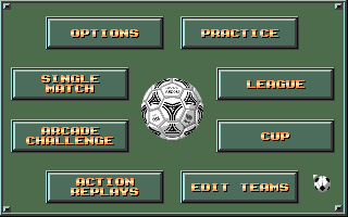 Goal! (DOS) screenshot: Main menu