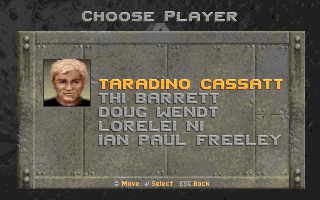 Rise of the Triad: Dark War (DOS) screenshot: Choose Player.