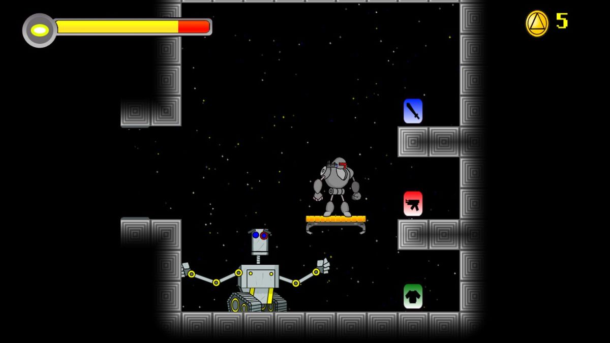 Robot Exploration Squad (Windows) screenshot: The market where the player can spend his hard earned coins to purchase new upgrades.