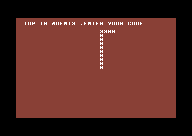 007 Car Chase (Commodore 64) screenshot: Hall of Fame