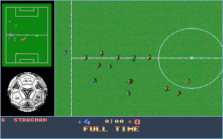 Goal! (DOS) screenshot: Full time! The players leaving the pitch.