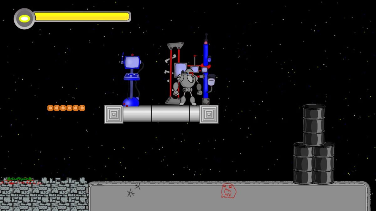 Robot Exploration Squad (Windows) screenshot: A healing station (notice how it is shaped as an H letter).