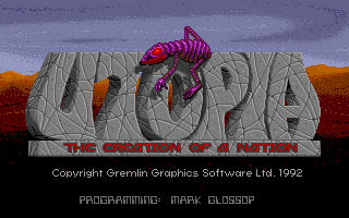 Utopia: The Creation of a Nation (DOS) screenshot: Title screen