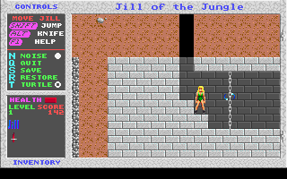 Jill of the Jungle (DOS) screenshot: Mazes and puzzles abound