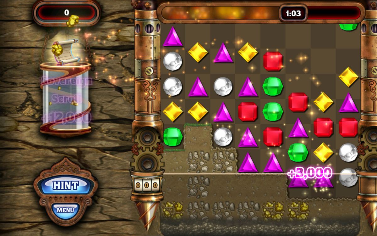 Bejeweled: Classic (Android) screenshot: A Diamond Mine game