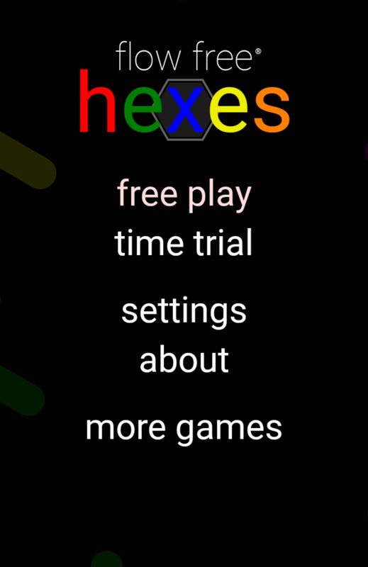 Flow Free: Hexes (Android) screenshot: Main menu