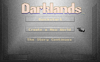 Darklands (DOS) screenshot: Main menu