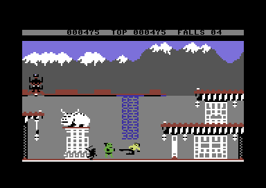 Bruce Lee (Commodore 64) screenshot: One on Two