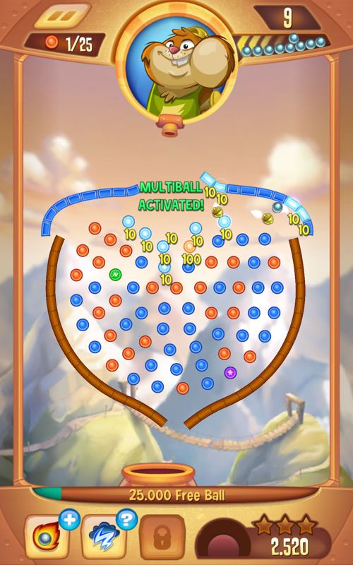 Peggle: Blast (Android) screenshot: Multiball