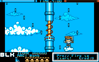 Chiki Chiki Boys (Amiga) screenshot: Going up...