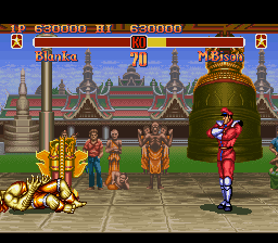 Super Street Fighter II (SNES) screenshot: M. Bison is ready to go to third and final round