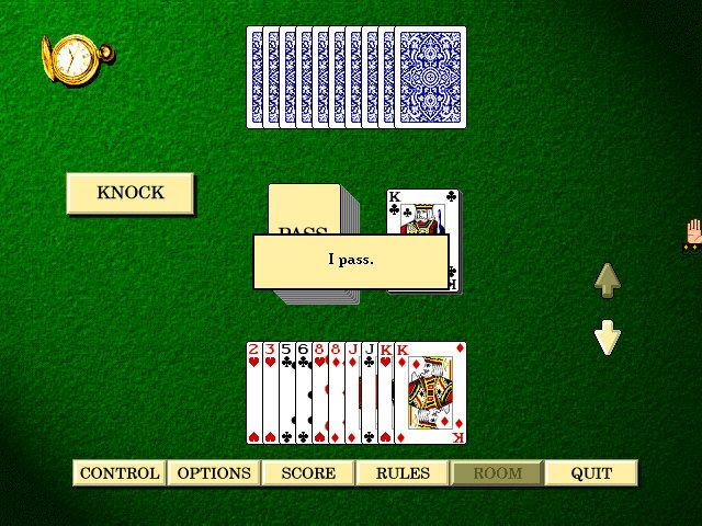 Hoyle Classic Games (Windows) screenshot: Start of gin game