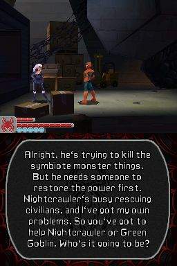 Spider-Man: Web of Shadows (Nintendo DS) screenshot: A Hero's Choice