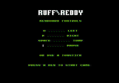 Ruff and Reddy in the Space Adventure (Amstrad CPC) screenshot: Controls information