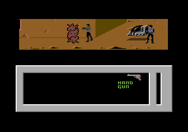 Mandroid (Commodore 64) screenshot: Eliminated a threaening cyborg, the one that was behind the agent