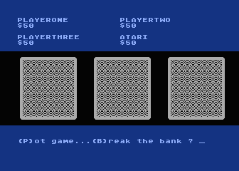 Acey-Deucey (Atari 8-bit) screenshot: Game type selection