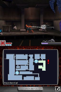 Spider-Man: Web of Shadows (Nintendo DS) screenshot: Got ya!