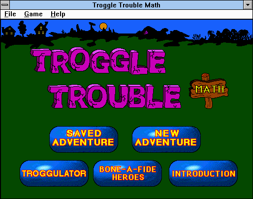 Screenshot of Troggle Trouble Math (Windows 3.x, 1994) - MobyGames