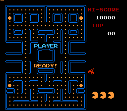 Pac-Man (NES) screenshot: Ready! (Tengen release)